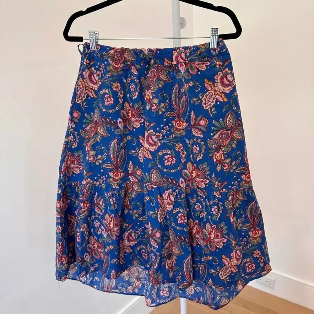 Jcrew blue boho paisley tiered